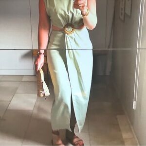 NWT Mint green Zara cut out dress